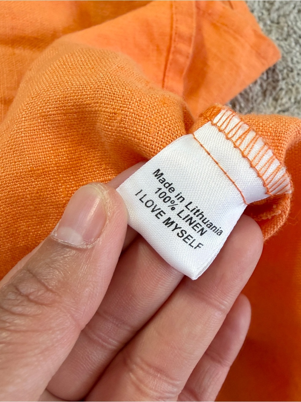 FLAX Women’s 100% Linen Sleeveless A-Line Dress Lagenlook in Apricot Orange L - Picture 10 of 12